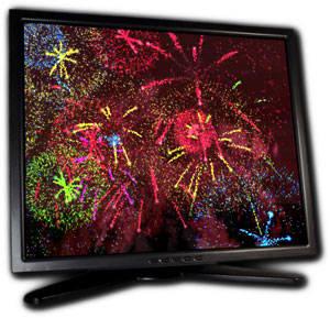 screensaver, firework, simulation, dual display